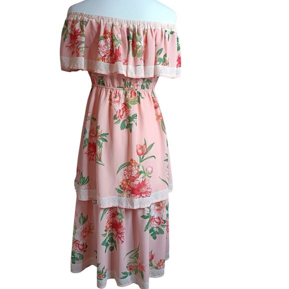 LULUS Off Shoulder Dress Medium Pastel Pink Romantic Coquette Party Wedding - Picture 8 of 8